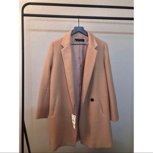 Zara Camel Coat Classy Gorgeous Fabric NWT
